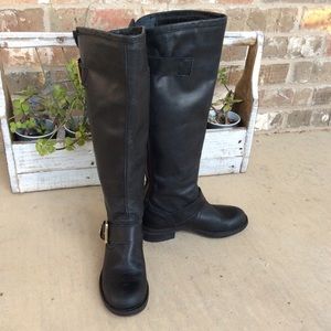girls black knee high boots
